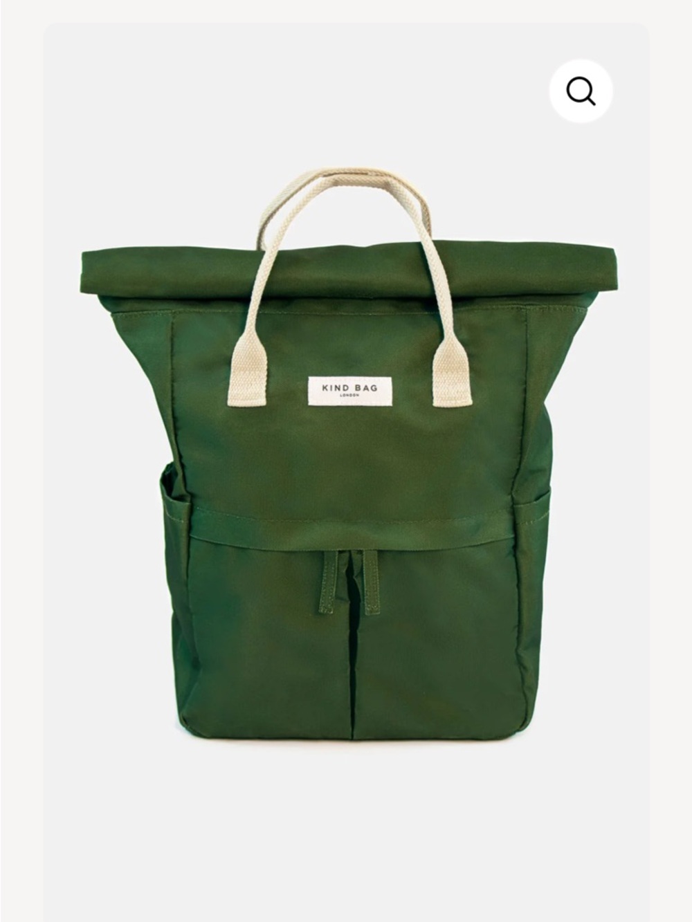 Kind Bag London Hackney 2.0 Khaki/ Green Medium Roll-Top